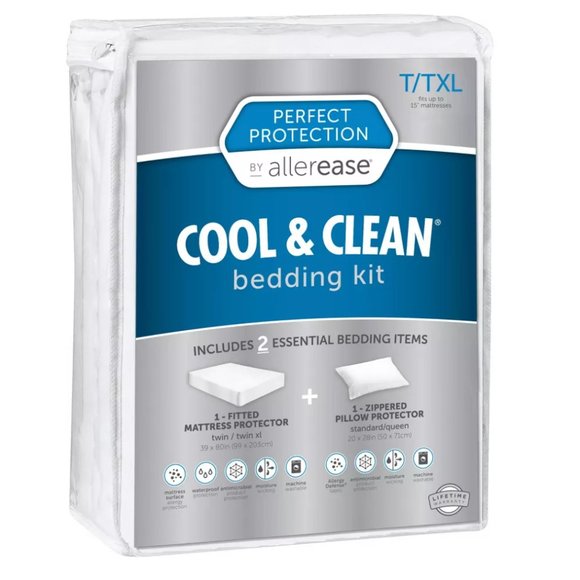 allerease Bedding Nwt Perfect Protection Cool Clean Bedding Kit Allerease Twin Xl White